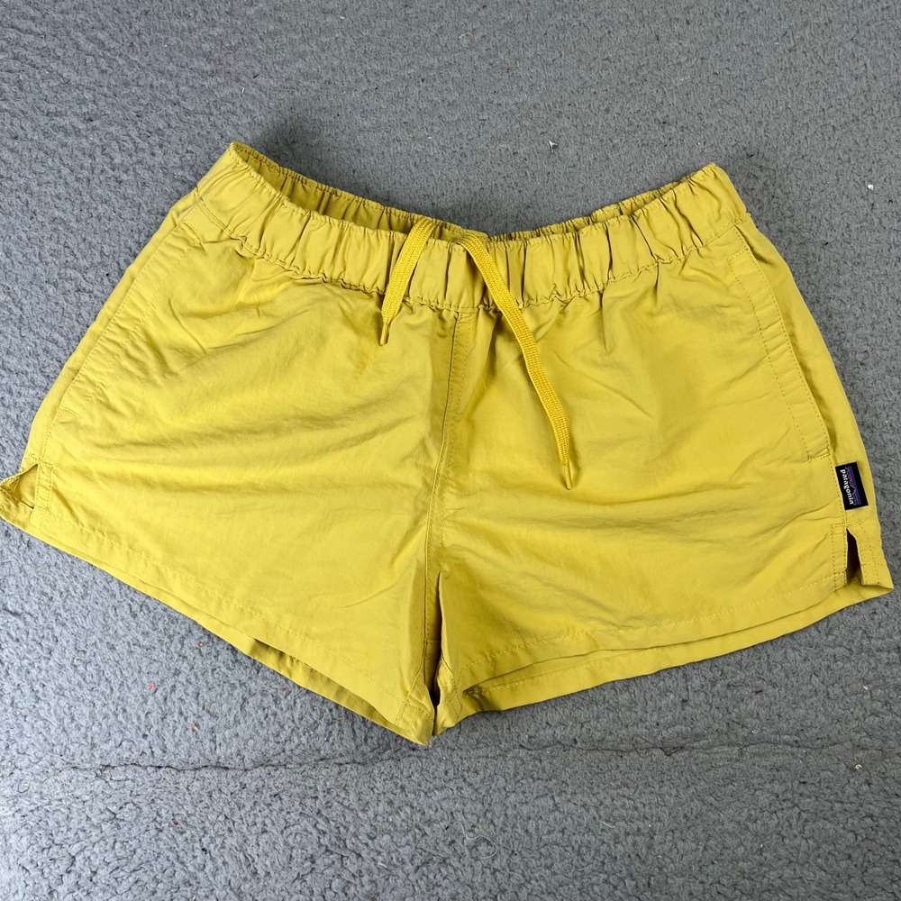 Baggies Shorts Patagonia Womens XS Yellow Recycled Nylon Outdoor Swim Shorts